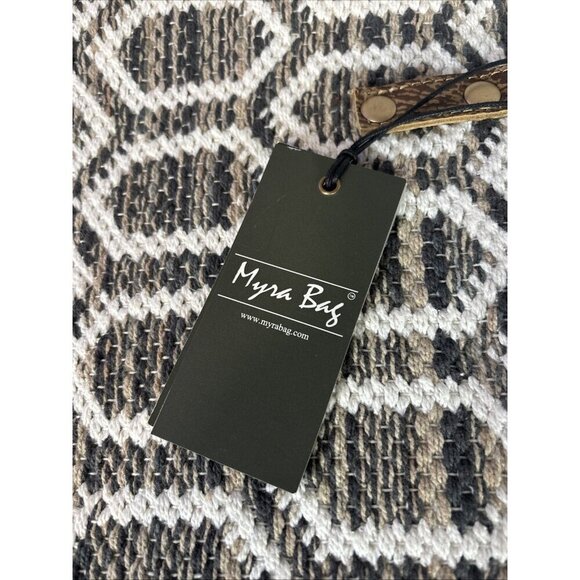 Myra Bag Buzz Fuzz Western Canvas Tote Bag Weekender Bag Oversize Muted Tones - Picture 4 of 12